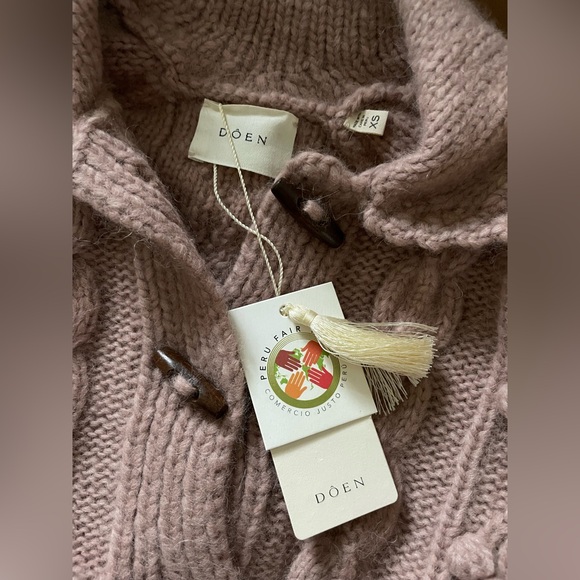 Doen Hand Knit Alpaca Rive Cardigan Sweater - Picture 5 of 7